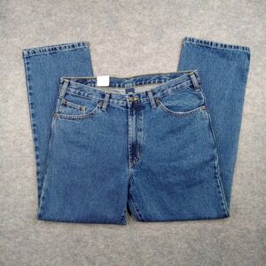 Full Blue Jeans Mens 34x30 Straight Regular Denim Pants Work‎ Heavy Zip 5 Pocket